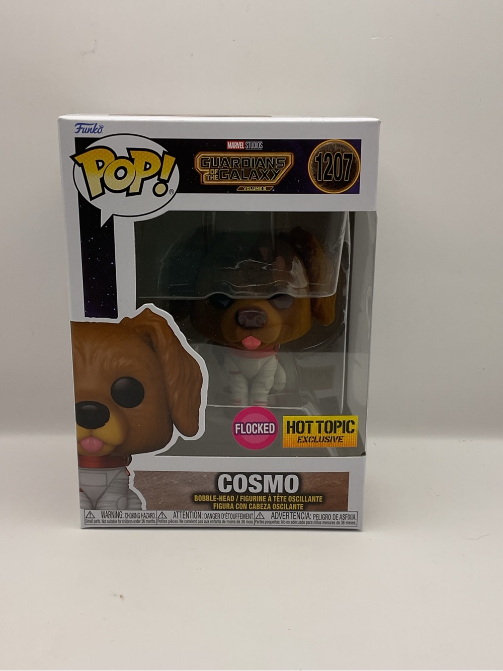 Funko Pop (1207) Cosmo the Dog Guardians of the Galaxy Vol. 3 Flocked Hot Topic